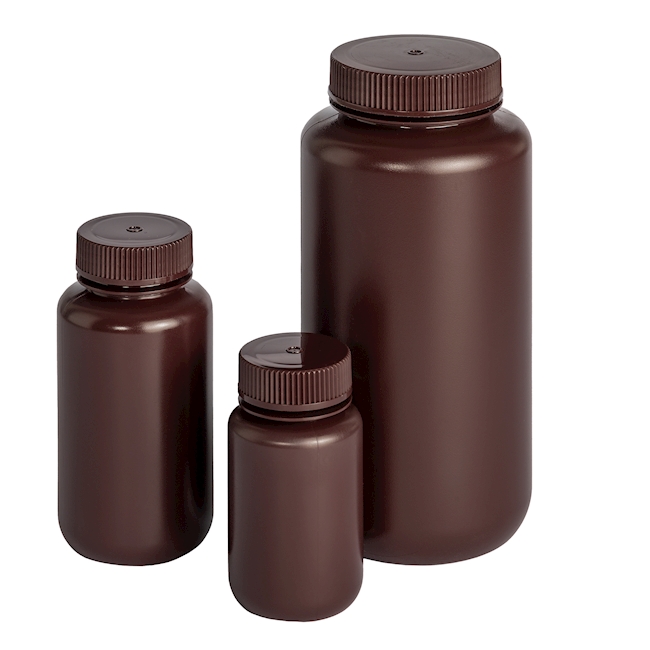 Wide mouth bottle PE-HD brown 30ml